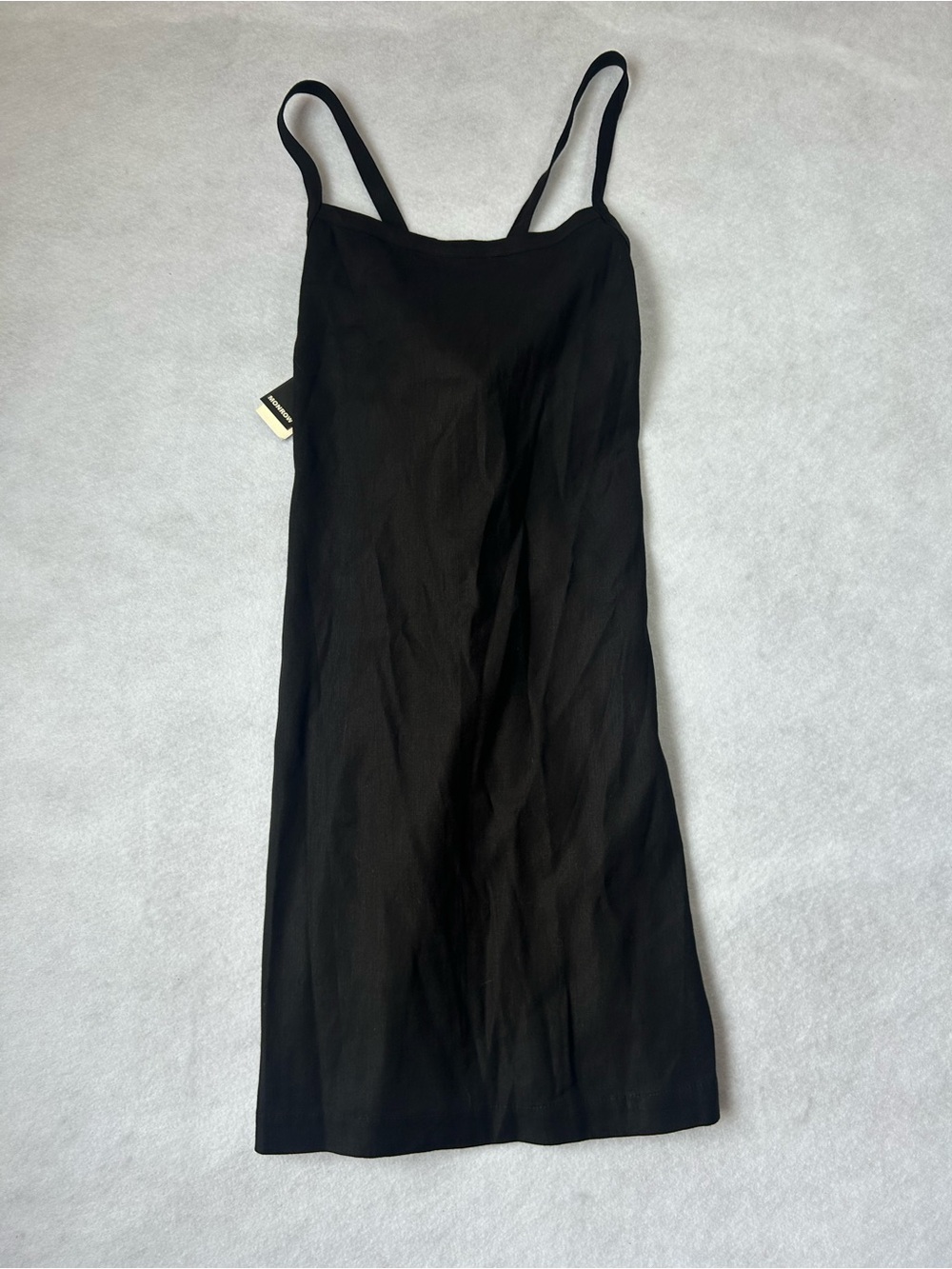 REVOLVE MONROW Black Linen Blend Dress Women's Size Small Minimalist Style NWT